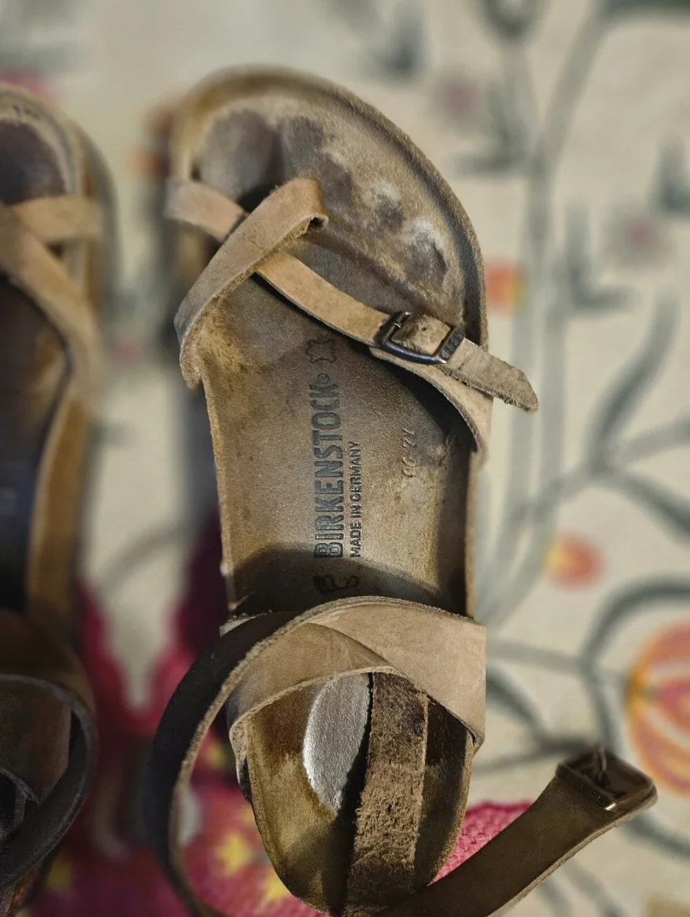 Birkenstock Women’s Brown Suede Crisscross Strap Sandals